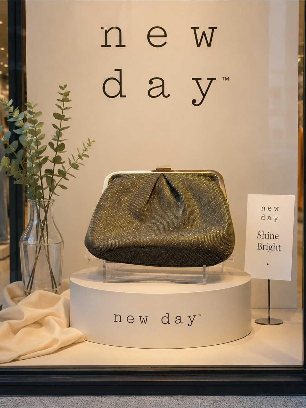 A New Day Elegant Silver Clutch Bag
